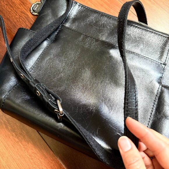 Patricia Nash Aveley Black Leather Crossbody Purse - Picture 3 of 14